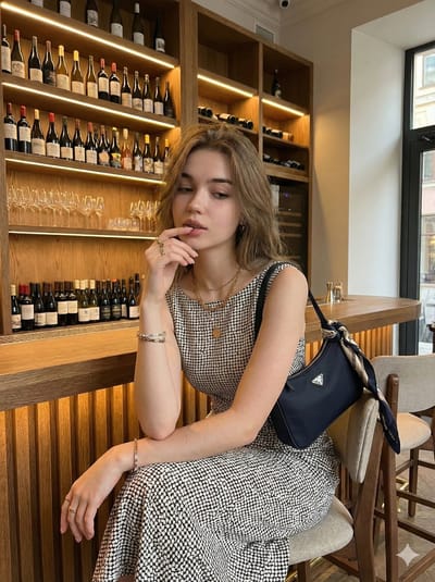 酒吧暖光室内时尚人像写真｜优雅夜生活酒吧女生