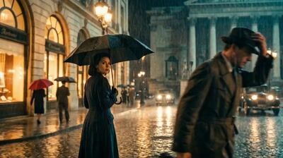 Mysterious Shadows in the Rain