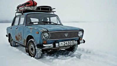 Rusty Dreams: A Vintage Sedan's Journey into the Unknown